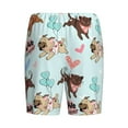 thumbnail image 2 of Haiem Cute Pug Dogs Men's Pajama Short with Soft Woven Cotton Elastic Waistband Sleep Short-Small, 2 of 9