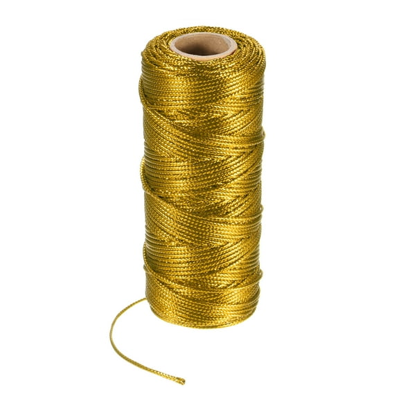 Uxcell 110Yard/328Feet 1.5mm Gold Twine String, Glitter Ropes Gift Wrapping Cord