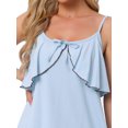 thumbnail image 5 of DARING DIVA Women's Sleeveless Loose Fit Chemise Ruffle Camisole L Blue, 5 of 7