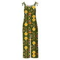 thumbnail image 4 of QATAINLAV Womens Overalls Wide Leg Jumpsuits Cute Mushroom Print Rompers Casual Loose Straps Jumpers with Pockets Summer Sleeveless Linen One Piece Pants, Green, L, 4 of 5
