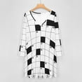 thumbnail image 4 of Crossword Empty Boxes Pattern Long Sleeve Dresses For Women Vintage Elegant Party Dress Oversized V-neck Dress S-8XL, 4 of 7