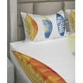 thumbnail image 2 of Ambesonne Summer Fitted & Top Sheet Set with Shams, Surf Fun Water Sports, Blue Orange Yellow, 2 of 4