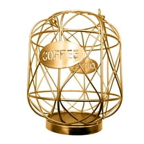 Herrnalise Coffee Pod Holder and K Cup Organizer, Large Capacity K Cup Holder for Counter, Holds 40 Coffee Pods Storage, K Cups Pod Holder for Coffee Bar Accessories, Gold