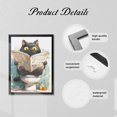 thumbnail image 6 of WFSposter Funny Black Cat Using Toilet Posters Cute Cat Reading Newspaper Bathroom Art Botanical Animal Pink Toilet Painting For Living Room Bedroom Toilet Wall Decor 12x16in Unframed, 6 of 7