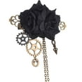 thumbnail image 6 of Milageto Punk Mechanical Hairpin Steampunk Gear Brooch with Tassels Suit Pin for Coat Black, 6 of 8