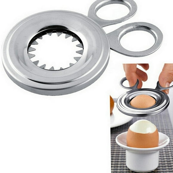 Homeholiday Stainless Steel Egg Topper Cutter Clipper Kitchen Gadget Hard Soft Boiled Egg Cutter Egg Opener
