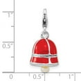 thumbnail image 2 of 925 Sterling Silver Moveable Open bottom Fancy Lobster Closure Freshwater Cultured Pearl Red Enamel Bell With Lobster Cl, 2 of 2