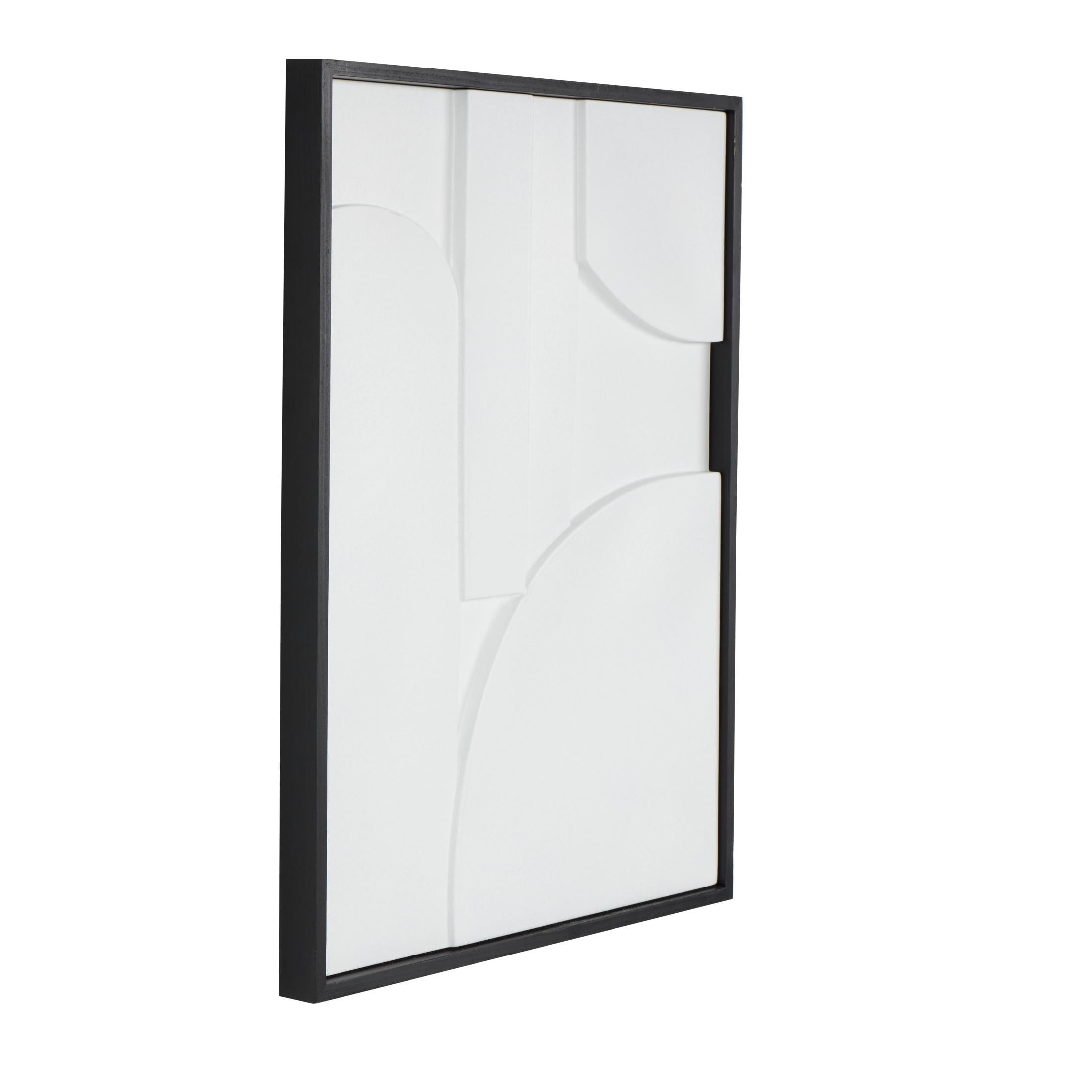26" x 31" Dimensional Curved Art Deco Geometric Framed Wall Art with Black Wooden Frame, by DecMode