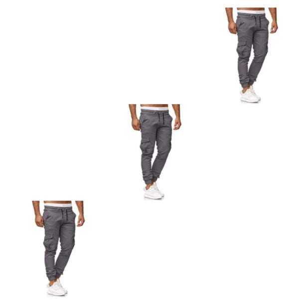 Pantalones de hombre Qarigey Casual Color sólido Cintura media XXXL