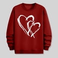 thumbnail image 5 of WREESH Oversized Sweatshirt for Men Crewneck Sweatshirts Loose Casual Heart Graphic Pullover Tops Spring Valentine's Shirt Red, 5 of 6
