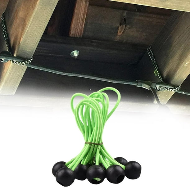 Cuerdas Elásticas DYNWAVEMX 10 Unidades Correa de Sujeción para Lona de Tienda Clip de Soporte de Cuerda Elástica Ga Verde