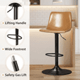 thumbnail image 4 of Waleaf Swivel Bar Stools Set of 2, Modern Adjustable Height Counter Stools with PU Leather Upholstery, Comfortable Back Support Kitchen Chairs,Whisky, 4 of 7