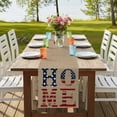 thumbnail image 4 of Table Runners 70 Inches Long Dress Scarves, Beige Vintage Farmhouse Coffee/Dining/Kitchen Table Decor, Holiday Table Runner, American Flag Farmhouse Retro Art Rustic 13x70 Inch, 4 of 9