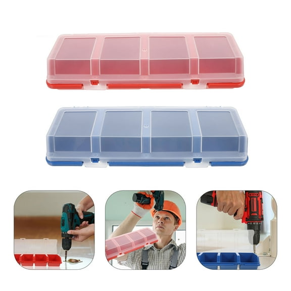 FRCOLOR 2pcs Fastener Storage Box Parts Storage Organizer Convenient Organizer Parts Organizer Box Nut And Bolt Organizer Screw Parts Box Storage Box