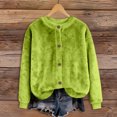 thumbnail image 6 of Women's Cardigan Long Sleeve Lightweight Fun Christmas Print Jacket, A Casual and Button-Up Top for Holiday Season,Army Green,L, 6 of 6