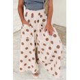 thumbnail image 5 of TinyCribz Women's Khaki Polka Dot Pants, Wide Leg Elastic Waist Lounge S, 5 of 5