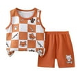 thumbnail image 3 of Bovxnpu Summer Boys Girls 2 Piece Outfits, Toddler Boys Casual Clothing Set, Children's Summer Printing Comfortable Short Round-Neck Tank Sets For Kids 3-4 Years, 3 of 4