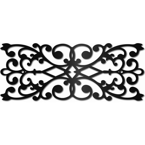 Floral Metal Wall Decor Black Metal Wall Art Rustic Hollow Rectangle Iron Flower Hanging Wall Sculpture Mandala Wall Decoration