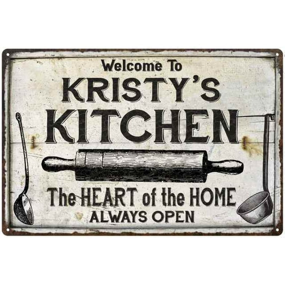 KRISTY'S Kitchen Farmhouse Sign Gift 8x12 Metal 108120033358