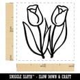 thumbnail image 2 of Spring Summer Tulips Self-Inking Rubber Stamp Ink Stamper - Purple Ink - Small 1 Inch, 2 of 7