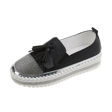 

TUOBARR Flat Shoes for Women Fashion Rhinestone Flat Sole Single Shoes Women s One-footed Shoes Casual Shoes Black