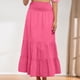 thumbnail image 3 of Falda plisada larga de corte holgado de algodón Falda de verano para mujer Falda informal Traje diario FLhrweasw Nuevo, 3 of 9