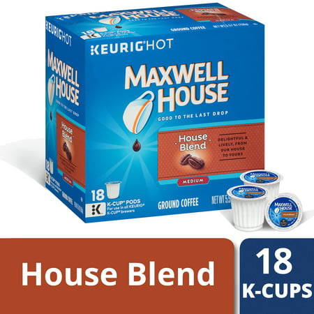 Maxwell House Medium Roast House Blend Coffee K Cups, Caffeinated, 18 ct - 5.57 oz
