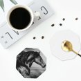 thumbnail image 5 of Kll Octagon Drink Coasters Set Of 4,Pu Leather Absorbent Coasters Set Decorative Coffee Cup Coasters Housewarming Gift For Home Decor-Running Horse Black And White, 5 of 9