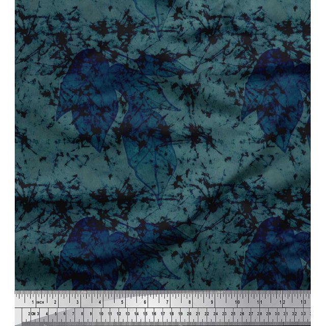 Soimoi Modal Satin Fabric Leaves & Texture Fabric Prints By Yard 42 Inch Wide