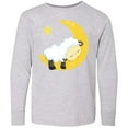 thumbnail image 3 of Inktastic Cute Sheep Sleeping On The Moon, White Sheep, Star Long Sleeve Youth T-Shirt, 3 of 5