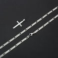 thumbnail image 6 of Turandoss 925 Sterling Silver Cross Necklace for Men Women 5mm Durable Stainless Steel Cuban Link Curb Chain With Beveled Edge Cross Pendant Crucifix Jewelry 20 inches for Men Boy Husband, 6 of 8