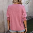 thumbnail image 4 of SDNall Summer T-Shirt for Women Casual Solid Color V Neck Short Sleeve T-Shirt (Sizes:S-2XL), 4 of 9