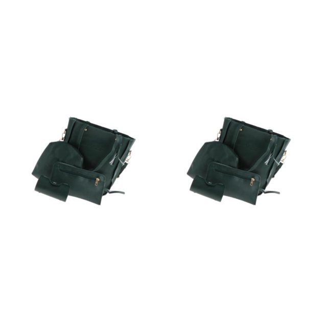 Jumpingount Pack de 4 Bolsos Mujer Cuero PU Conjunto Cierre Cremallera Verde 2piezas Verde
