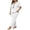 White, variant on Plus Size Pajama Sets for Women 2 Piece Short Sleeve Long Pants Soft Comfort Sleepwear with Bow Pockets 1X-5X