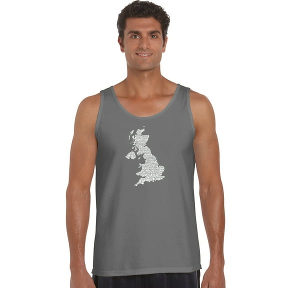 LA Pop Art Men's Word Art Tank Top - GOD SAVE THE QUEEN
