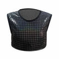 thumbnail image 4 of Gunia Girls Sequin Top Glitter Sleeveless Crop Dance Blouse Performance Dancewear Party Sparkly Tops For Girl Black, 4 of 6