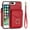 Red, variant on Feishell for iPhone 8 Plus / iPhone 7 Plus Wallet Case, RFID Blocking Card Slots Magnetic Button Case Glossy PU Leather Finger Ring Holder Kickstand Wrist Strap Handbag Cover,Black