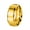 Gold, variant on Men's Women's Stainless Steel 8MM Dome Plain Band Carved Multi Faceted Polished Beveled Edge Ring Gold Size 10
