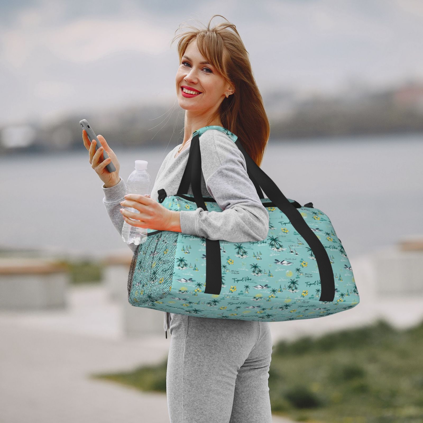 Kuqiui Hawaiian Style Print Foldable Travel Duffel Bag Tote Carry on Luggage Bag Personal item Sports Gym Bag Water Resistant Weekender Overnight Bags for Women and Men
