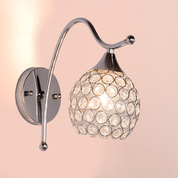 Modern Wall Lamp Light Crystal Sconce E27 Socket Decorative Lamp Fixture Crystal Indoor Sconce for Bedroom Hallway Home Corridor Decor