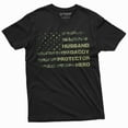 thumbnail image 3 of Men's Father's day Husband Daddy Protector Hero T-shirt USA flag Birthday Christmas Dads Gift tee (3X-Large Grey), 3 of 7