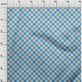 thumbnail image 3 of oneOone Rayon Medium Blue Fabric Check Sewing Material Print Fabric By The Yard 56 Inch Wide, 3 of 4