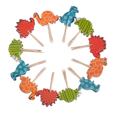 Cupcake Gift - eZAKKA Cupcake Toppers for Party Birthday Mini Dinosaur Decorations Gift for Kids Baby, 72-Pack