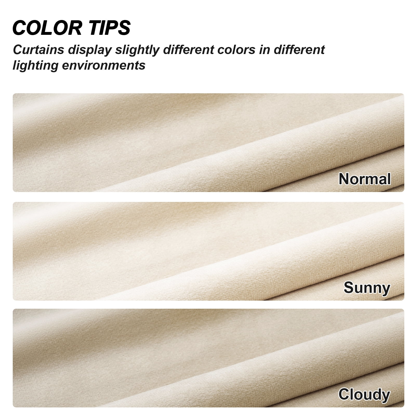 Topfinel Beige Velvet Blackout Grommet Curtains 52" x 108", 2 Panels