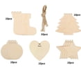thumbnail image 1 of 30Pcs/set Wooden Christmas Craft Shapes DIY Xmas Tree Decoration Hanging Baubles, 1 of 3