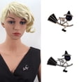 thumbnail image 2 of Brooch Decoration Fashion Stylish Cartoon Witch Rhinestone Brooch Shirt Pin Lapel Pin for Halloween, 2 of 10
