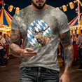 thumbnail image 2 of Men Vintage Deer Print Crew Neck T-Shirt, Loose Fit Short Sleeve Funny Graphic Basic Tee Summer Casual Daily Outdoor Holiday Tops(Grey10,M), 2 of 5