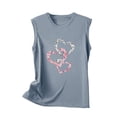 thumbnail image 5 of Jewelreauty Women Crew Neck Tank Tops Casual Sleeveless Cute Heart Print T-Shirts Summer Loose Lightweight Tee (XL, C Gray), 5 of 5