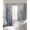 thumbnail image 4 of Vintage Oil Painting Forest Kitchen Curtains Vintage Birds Branches Cafe Short Curtains for Bathroom Blackout Window Curtain Grommet Small Window Treatment Drapes for Bedroom Living Room 42"x45"x2, 4 of 9