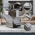 thumbnail image 5 of Outsunny Reclining Rattan 360° Swivel Chair Patio Cushioned Recliner, 5 of 9